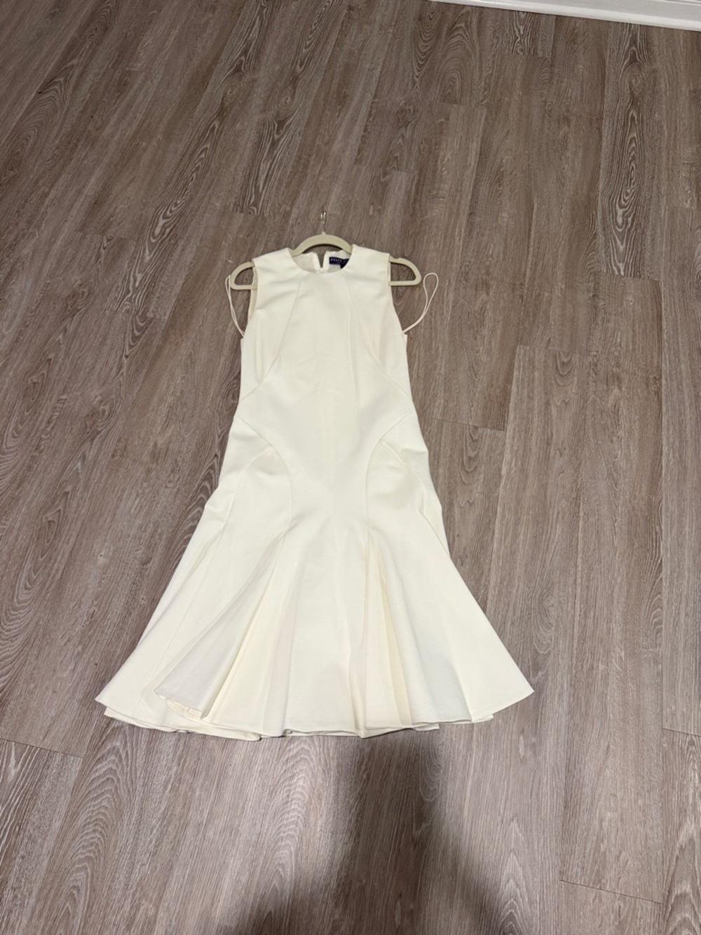 Ralph Lauren Purple Label Ivory Sleeveless Flared Midi Dress